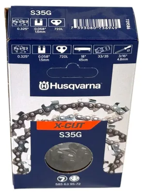 Image de Chaîne Husqvarna X-CUT S35G 45 cm .325" 1,5 mm HM ( 585639572 ) pour tronçonneuse à chaîne