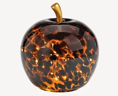 Produktbild von Seyila Home Dekorative Glas Apfel LED Leuchte mit Timer, Crackle-Glas, Tischlampe für Wohnraum, Deko