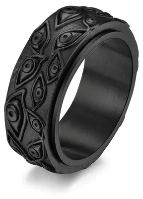 Produktbild von Anti Stress Fidget Ring Augen Anxiety Ring drehbar Schwarz US10