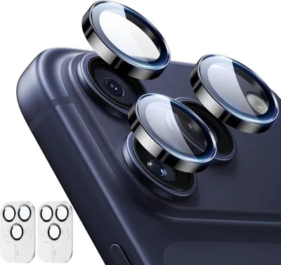 Produktbild von ESR 2 Stück Kamera Schutzfolie für iPhone 16 Pro/15 Pro/14 Pro Max, gehärtetes Glas, Schwarz