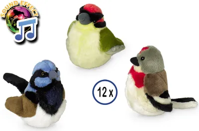 Immagine prodotto di Uccelli di peluche Nobby con striscia vocale di 12, 17 cm