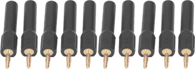 Zdjęcie produktu dla wtyk 2 mm do gniazda 4 mm, maks. 10 A, 30 V, wtyk bananowy, mocne połączenie, 10 sztuk do systemów przemysłowych (czarny)