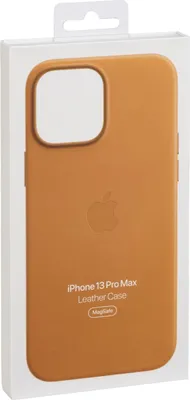 Produktbild von Apple Leder Handyhülle iPhone 13 Pro Max, Goldbraun, MagSafe-kompatibel, schlank, natürliche Patina, Mikrofaser-Innenseite