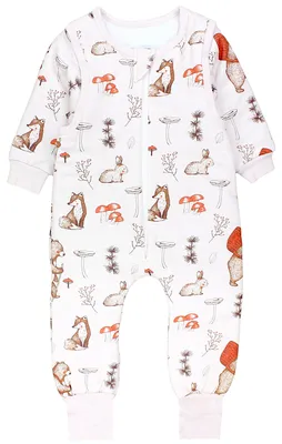 Produktbild von TupTam Baby Schlafsack mit Füßen und Ärmel e Materialien Winterschlafsack, Farbe: Waldtiere Bär Fuchs Hase Braun Rot , Größe: 104-110
