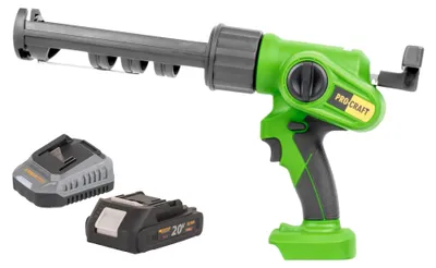 Zdjęcie produktu dla Pistolet na kartusze Procraft PC20bb 20 V 2000 N 280 - 310 ml + 1x akumulator 2,0 Ah + ładowarka