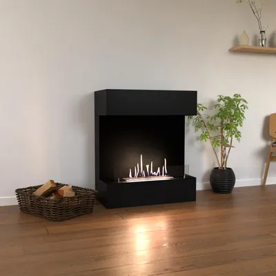 Produktbild von GLOW FIRE Ethanol Kamin 'Kongsberg' | Ethanolofen in schwarz mit 3 Std. Brenndauer und 2 KW Heizleistung | BxHxT: 83,8x100x41,3 cm