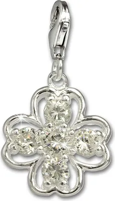 Produktbild von SilberDream Charm Schmuck Anhänger Glücksklee Zirkonia 925 Echt Silber FC681