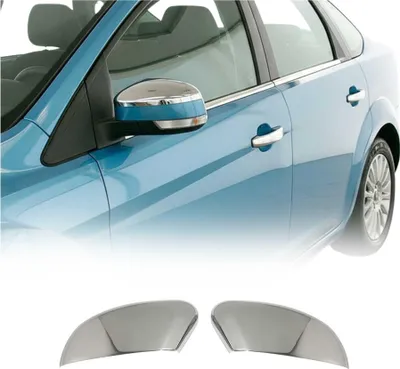 Image de Coques de Rétroviseurs pour Ford Focus III 2011-2018 en Acier Chromé Argent