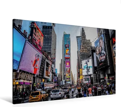 Produktbild von Calvendo Textil-Leinwand 120 cm x 80 cm quer New York City Views - Time Square, Pinkoss Photostorys Oliver; 7305940