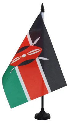 Produktbild von AZ FLAG Tischflagge Kenia 21x14 cm Polyester 100D Kunststoffsockel