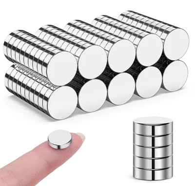 Produktbild von 100 starke Magnete 10x3mm, extra starke kleine Magnete für Kühlschränke, starke runde Mini-Magnete für Magnettafeln, Whiteboards, Pinnwände und Büros.