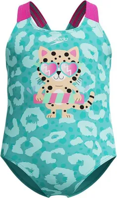 Image de Maillot de bain Speedo à imprimé numérique, bleu, 3 ans, fille, bleu, 3 ans