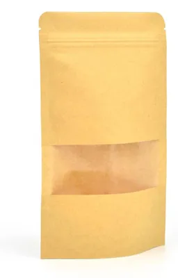 10er-Pack Kraft-Papiertüten mit Fenster, 120x200x55 mm