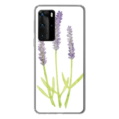 Produktbild von MuchoWow® Handyhülle Schutzhülle Hülle für Huawei P40 Pro Lavendel - Aquarell - Pflanzen Silikon Softcase Handy Hülle - Schutz