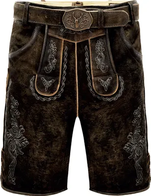 Produktbild von Trachtenlederhose kurz Hubert dunkelbraun 48
