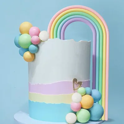 Regenbogen-Tortendeko-Set, 28-teilig, für Geburtstag, Hochzeit