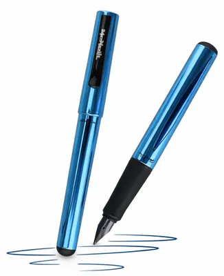 Produktbild von McNeill Ghost Pen Füller mit radierbare Tinte ergonomisch nachfüllbar für Rechts- und Linkshänder metallic BLAU