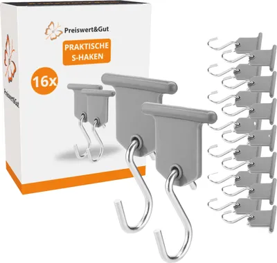 Produktbild von 16x Markisenhaken Kederhaken für Kederschiene oder Kederleiste 5–7 mm S-Form