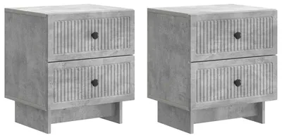 Imagen del producto de vidaXL Mesitas de noche, 2 unidades, color gris cemento, 43 x 34,5 x 47,5 cm, material de madera