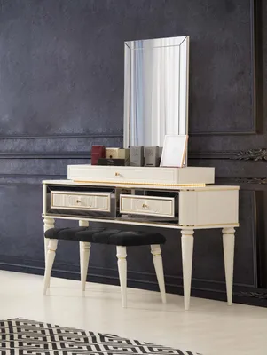 Obrázek produktu pro Toaletní stolek bílý toaletní stolek konzolová komoda dřevo moderní design