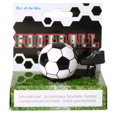 Produktbild von Fahrradklingel mit Fußball-Design und Fußballschuh-Auslöser, ca. 4 cm Durchmesser