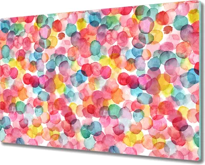 Produktbild von Glas-Herdabdeckplatte Glaskeramikkochfeld-Abdeckung Spritzschutz - 80x52 cm - Bunte Aquarellblasen
