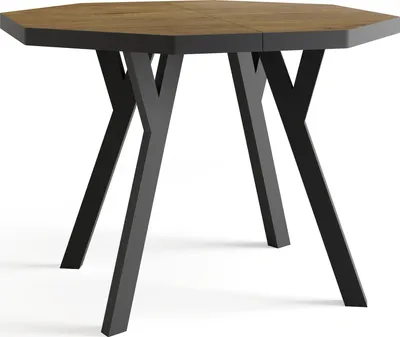 Produktbild von Moderner Runder Ausziehbarer Esstisch Desmond mit Schwarz Holzbeinen – Erweiterbar bis 200 cm, Ideal für 4 bis 8 Personen - Loft-Stil Tisch für Esszimmer oder Küche - Lefkas Eiche