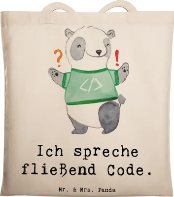 Produktbild von Mr. & Mrs. Panda Tote Bag Code Meister - Transparent - Geschenk, Debugging, Laptoptasche, Beruf, Softwareentwicklung, Tasche, Unitasche, Programmierer, Berufsgestaltung