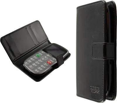 Image de caseroxx étui pour téléphone portable compatible avec Gigaset GL390 Book Bag Wallet Case en noir