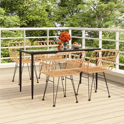 Produktbild von The Living Store 5-tlg. Garten-Essgruppe Poly Rattan