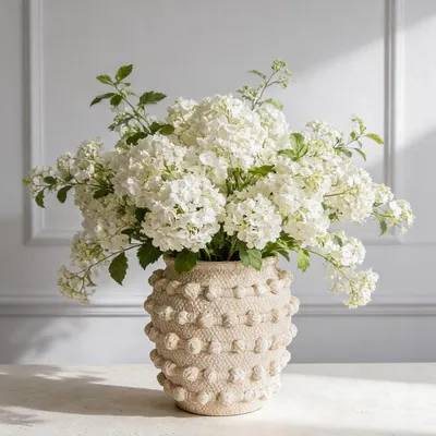 Produktbild von Blumenvase Zement Beige Strukturierte Knotenvase 16 cm