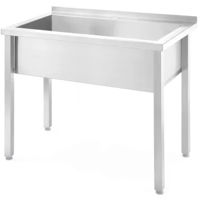 Obrázok produktu pre Umývadlo pre gastronómiu s jednou misou a zváraným drezom Budget Line STAL 1000 x 600 x 850 cm - Hendi 816714