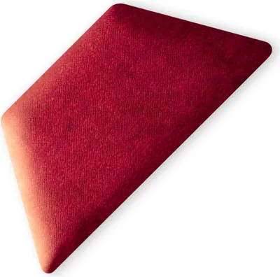 Produktbild von TAPHICEROS Halb Hex Wandpaneel Polsterpaneel, 30x15 cm, Oben/Unter, 1stk, ALOVA 72, Dunkelrot, Wandkissen Halb Hexagon Wandpolster Kopfteil für Bett Gepolstert Polsterplatte