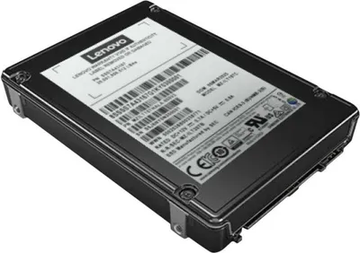 A Lenovo SSD drive is shown from a slightly elevated angle against a white background.