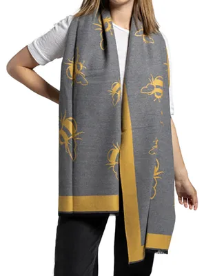 Productafbeelding van Omgoods - Elegante Pashmina Sjaal met Bijenpatroon