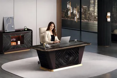 Produktbild von Schwarze Büroeinrichtung r Schreibtisch Designer Sideboard