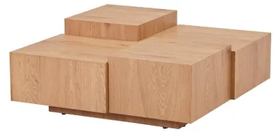 Produktbild von HOME DELUXE - Couchtisch Nayeli - Helle Eiche, Größe: 96 x 96 x 39 cm, MDF Platte, ohne Montage I Wohnzimmertisch Beistelltisch Sofatisch