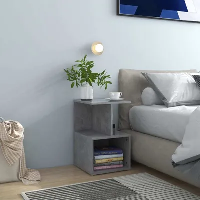 Obrázek produktu pro vidaXL Noční stolek Concrete Grey 35x35x55 cm Dřevěný materiál