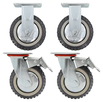 Obrázok produktu pre Priemyselné kolieska, pre ťažké zaťaženie, nosnosť 280 kg, strieborné, 39 x 35,5 x 13 cm