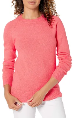Produktbild von A. Essentials Damen Regular-Fit Langarm-Pullover Rundhalsausschnitt, Korallenros
