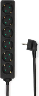 Produktbild von Nedis Steckdosenleiste - Schutzkontakt / Typ F (CEE 7/7) - 6-Wege - 3.00 m - 3680 W - 16 A - Schwarz
