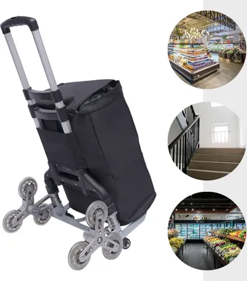 Zdjęcie produktu dla Składany wózek Wózek na schody Wózek transportowy z regulacją wysokości i wodoodporną płócienną torbą