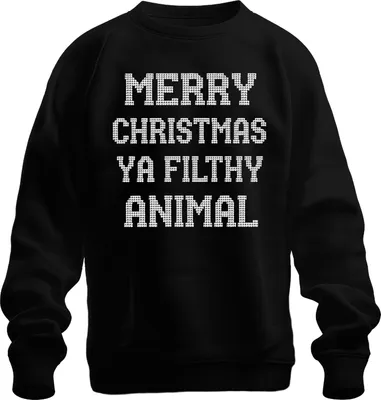 Zdjęcie produktu dla Wesołych Świąt Ya Filthy Animal zabawny prezent świąteczny bluza uni , czarny, XXL