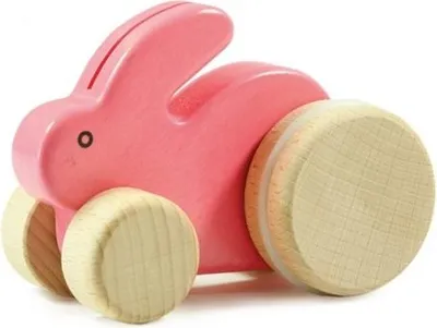 Immagine prodotto di Bajo Piccolo coniglio rosa in legno da tenere in mano