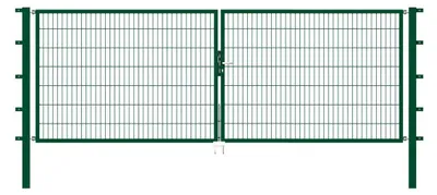 Produktbild von Alberts Doppeltor Flexo mit Zubehör, zum Einbetonieren, grün, Breite 400 cm, Höhe 140 cm