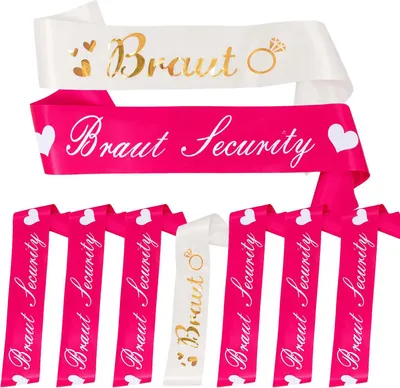 Produktbild von Oblique Unique Schärpe Braut + Braut Security Set JGA Hen Party Hochzeit Herz Ring pink weiß
