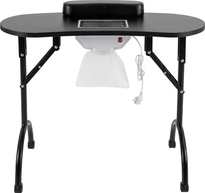 Produktbild von Manikürtisch mit Nagelstaubabsaugung - Klappbarer Nageltisch - 220 V 5,5 W - EU Stecker - Für Kosmetiksalon - Schwarz