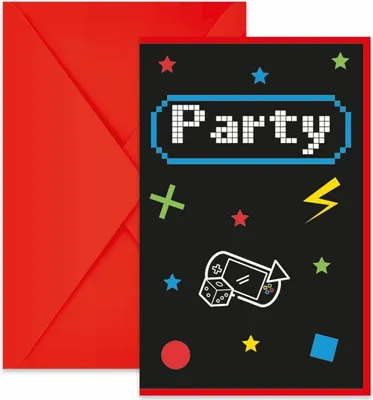 Image de Gaming Party 6 cartes d'invitation