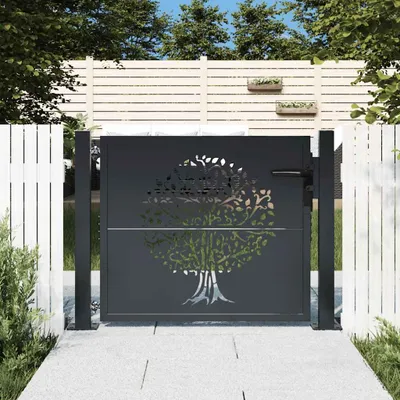 Immagine prodotto di vidaXL Cancello da giardino antracite 105x105 cm in acciaio design ad albero