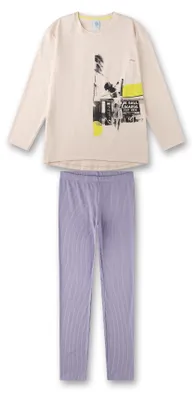 Productafbeelding van Sanetta meisjespyjama, lange model, beige, maat 140
